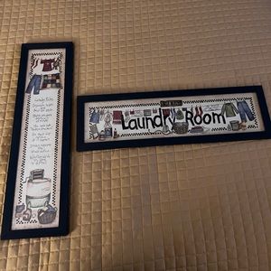 Laundry Room art-2 wooden frames-Ready to hang-Perfect for your laundry room
